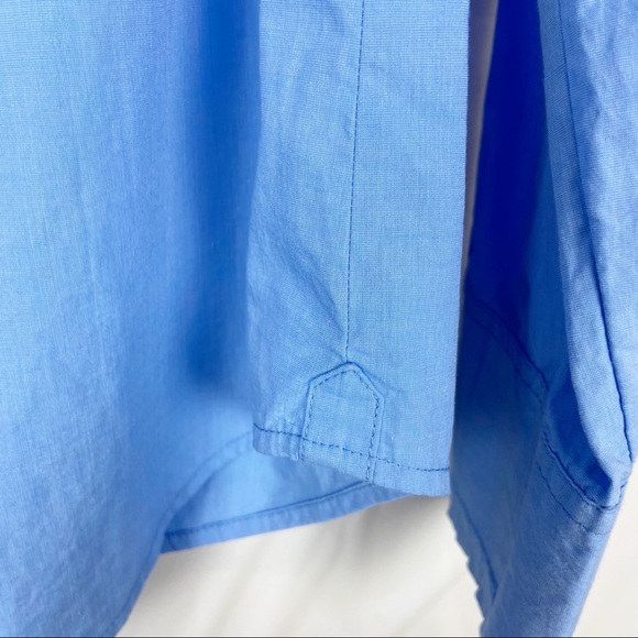 J CREW ll Blue Button Down Ruffle Long Sleeve sz 8 - Picture 6 of 8